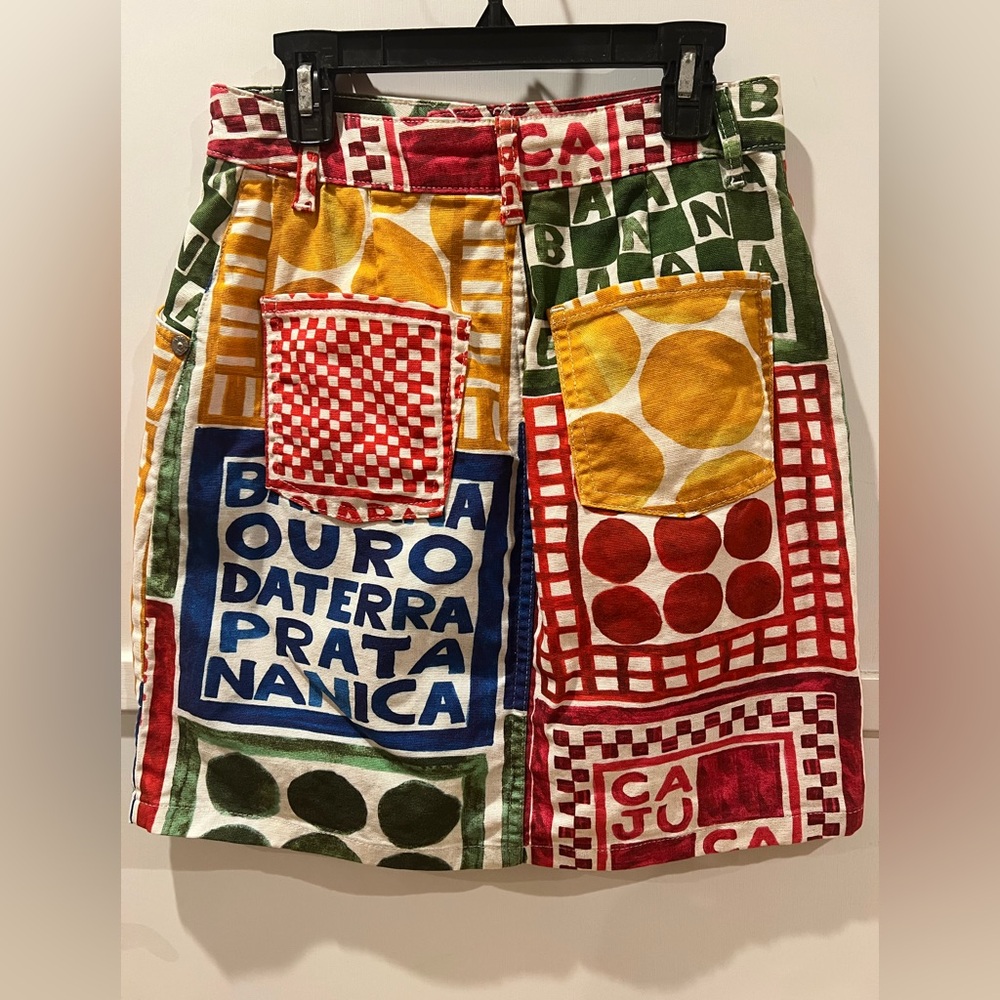 Farm Rio Multicolor Patchwork Mini Skirt Xs - image 5